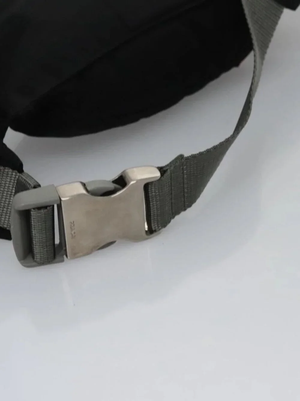 PRADA Sports Waist Bag Nylon Black Gray Silver Auth ar13262